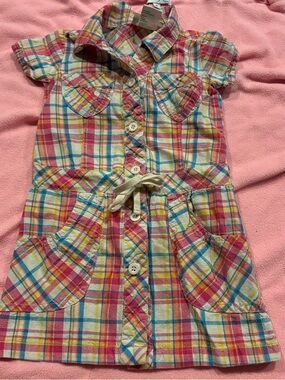 Vintage Carters Checkered button up dress size 4